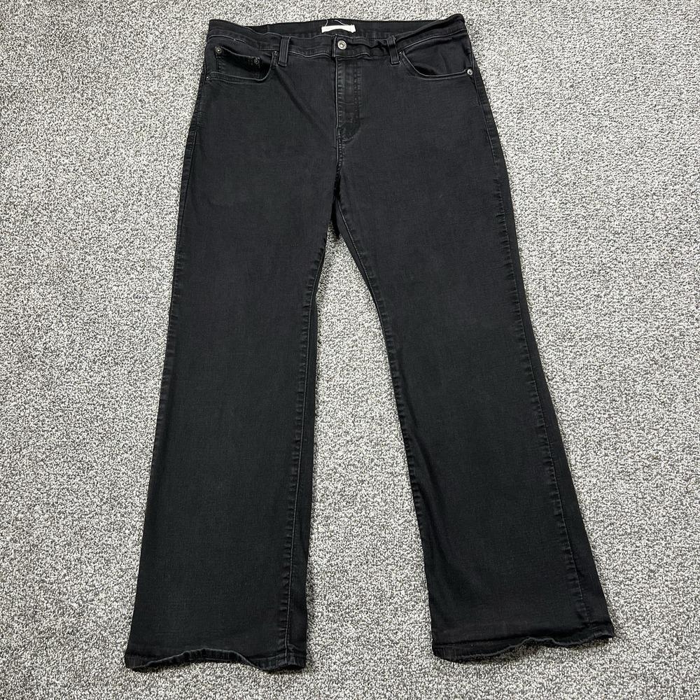 Levis Jeans Womens 16W Short Black 725 High Rise Bootcut Dark Wash Stretch Denim